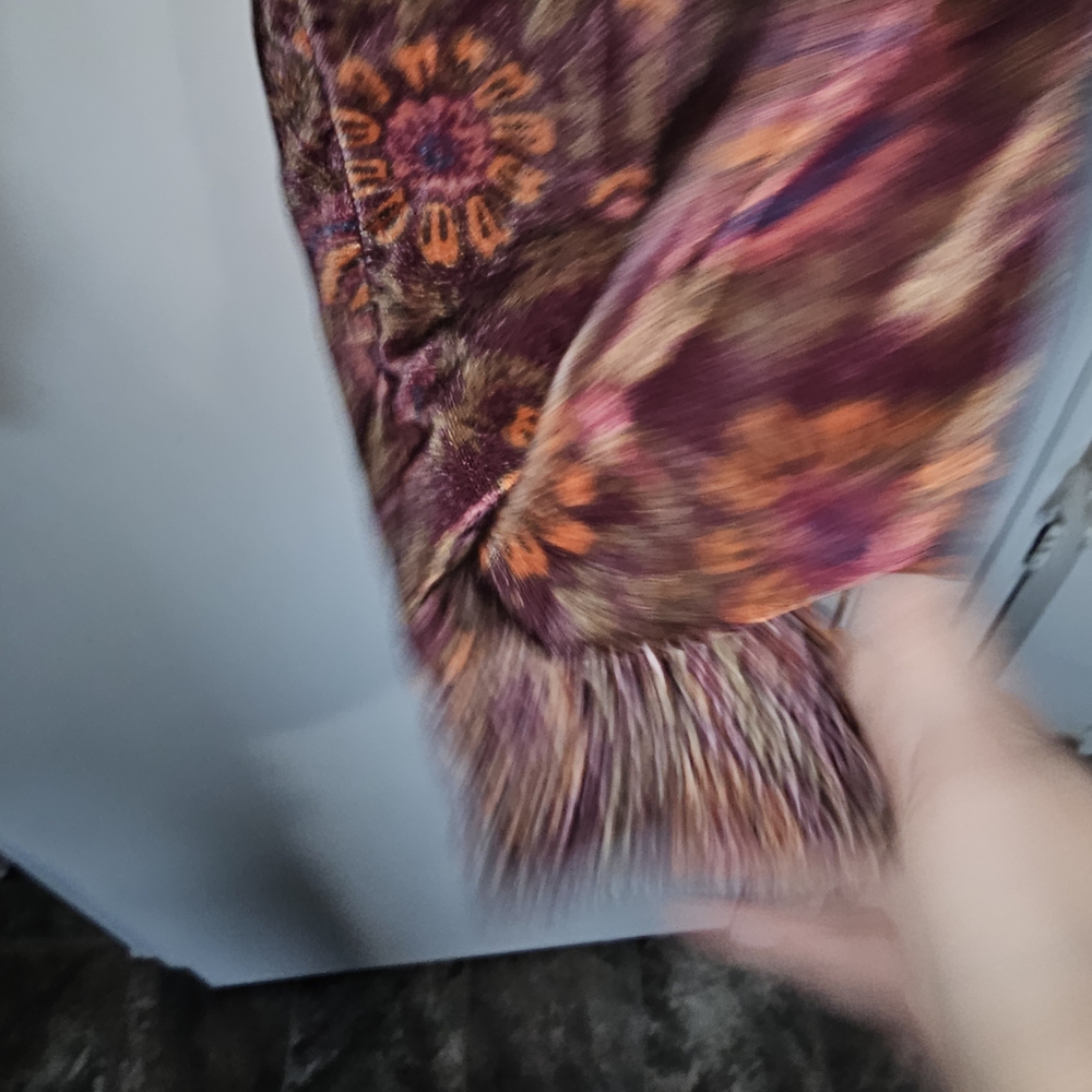 Free People One Boho Velvet Floral Pants. Size Med - Picture 3 of 6